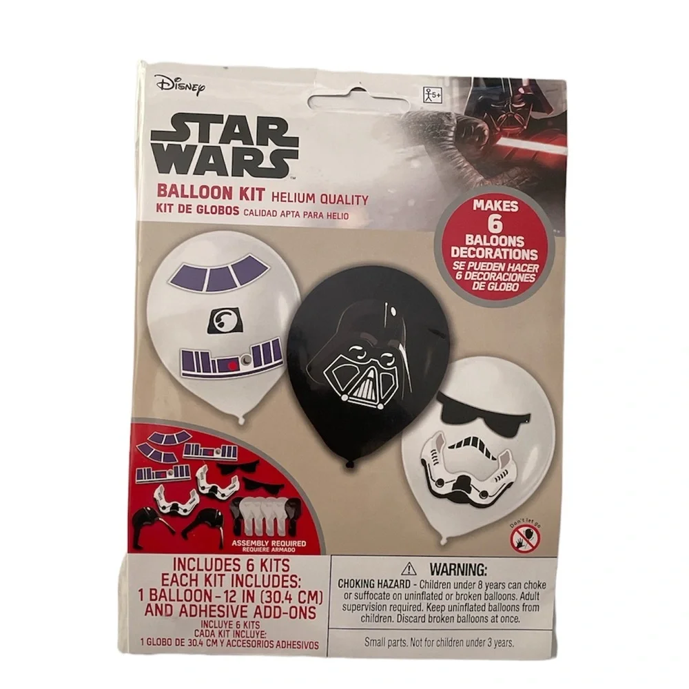 Star Wars Galaxy of Adventures Latex Balloon Birthday Decorating Kit, 12in, 6ct.